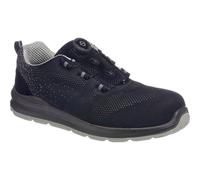 Portwest Compositelite Wire Lace Knit Safety Trainers Black / Grey Size 10.5