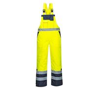 Portwest Contrast Bib and Brace - Lined, Size: 4XL, Colour: Yellow, S489YER4XL