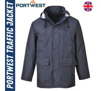 PORTWEST Corporate Traffic Jacket Waterproof Padded Lined Hooded Rain Coat S437