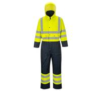 Portwest Coverall Hi Vis Contrast Waterproof Thermal Lined Warm Workwear S485