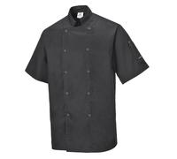 Portwest Cumbria Chefs Short Sleeve Jacket Black 4XL