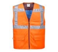 Portwest CV02 Hi-Vis Cooling Vest Pen Pocket Lightweight Reflective | Orange, 2X/3X Large, EN ISO 20471 Class 2, CE Certified, UKCA Marked, Regular Fit, High Visibility, Zip Front, Construction