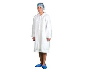 Portwest D118 Disposable Visitors Coat PP (PK200) Machine Washable | White, X Large, Regular Fit, Polyester, Snap Front Opening, Sleeveless, Industrial