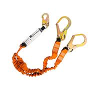 Portwest Double 140kg Lanyard with Shock Absorber, Size: One Size, Colour: Black/Orange, FP75K1R