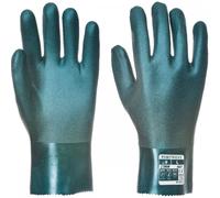 Portwest Double Dipped PVC Gauntlet Green Size: XL Colour: Green, Size XL
