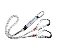 Portwest Double Kernmantle Lanyard With Shock Absorber, Size: One Size, Colour: White, FP55WHR