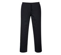 Portwest C070 Elasticated Drawstring Chef Trousers Protective Safety Pants Stain and Water Resistant Durable Workwear with Pockets Unisex Professional Modern Chesfswear, Black, XS