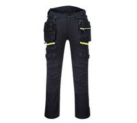 Portwest Dx4 Detachable Holster Pocket Trousers Black & Knee Pads - 40R
