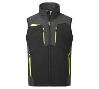 Portwest DX476 DX4 Softshell Work Bodywarmer 3 Layer RipShell Waterproof Breathable Stretch Fabric PFAS Free Multiple Secure Zip Pockets Adjustable Hem Reflective Piping, Metal Grey, XX-Large