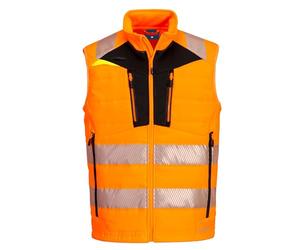 Portwest DX4 DX479 Hi-Vis Insulated Baffle Bodywarmer | Segmented Reflective Tape, Insulated, Water Resistant Ripstop, Multi Pocket, Rail Compliant