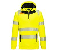PORTWEST DX4 HI-VIS 1/4 ZIP HOODIE REFLECTIVE DX482