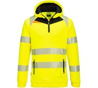 Portwest DX4 Hi Vis 1/4 Zip Hoodie Yellow / Black M