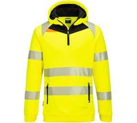 Portwest DX482 DX4 Hi-Vis 1/4 Zip Hoodie Yellow/Black S Colour: Yellow S