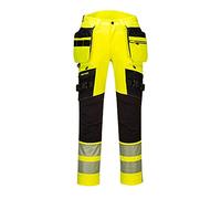 Portwest DX4 Hi-Vis Detachable Holster Pocket Trouser, Size: 48, Colour: Yellow/Black, DX442YBR48
