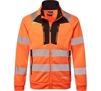 Portwest DX4 Hi Vis Funnel Neck Zipped Sweatshirt Orange / Black 2XL