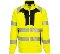 Portwest DX4 Hi Vis Funnel Neck Zipped Sweatshirt Yellow / Black M