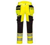 Portwest DX4 Hi-Vis Detachable Holster Pocket Trouser, Size: 34, Colour: Yellow/Black, DX442YBR34