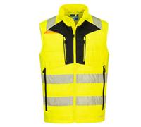 Portwest DX479 DX4 Hi-Vis Hybrid Baffle Bodywarmer Yellow/Black XL Col XL