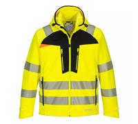 PORTWEST DX4 HI VIS Softshell Jacket Waterproof Hooded Lined Breathable DX475