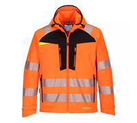PORTWEST DX4 HI VIS Softshell Jacket Waterproof Hooded Lined Breathable DX475