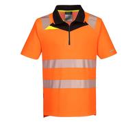 Portwest DX4 Hi-Vis Zip Polo Shirt - Short Sleeve, Cooling Fabric, Workwear UK