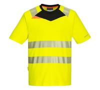 Portwest DX413 DX4 Hi-Vis T-Shirt Short Sleeve Moisture Wicking - Yellow Black