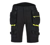 Portwest DX444 Men's DX4 Detachable Holster Pocket Stretch Work Shorts Black, 33