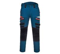 Portwest DX449 Mens Slim Fit Work Trousers - Durable Construction Work Hi Vis Cargo Trousers with Stretch Fabric and Knee Pad Pockets Metro Blue, 30