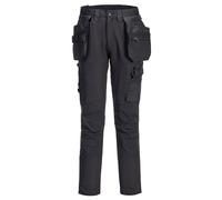 Portwest DX456 DX4 Craft Detachable Holster Work Trousers With Titanmill Pro Four Way Stretch Fabric, Zip Off Holster Pockets, Pre Bent Top Loading Knee Pad Pockets, Twelve Secure Utility Pockets And