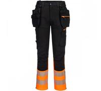 Portwest DX457 DX4 Hi-Vis Class 1 Craft Trousers Orange/Black Waist: 4 40" 31"