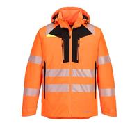 Portwest DX461 Men's DX4 Hi-Vis Reflective Waterproof Winter Jacket Orange/Black, 4XL