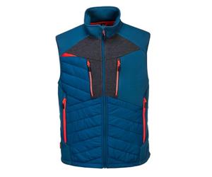 Portwest DX470 DX4 Hybrid Baffle Gilet Long Sleeve Safe Storage Chin Guard | Metro Blue, 2X Large, EN 343 Class 3:1, 5% Elastane, Curved Back Hem, Internal Pockets, Side Zip Pockets, Zip Front, Workwear
