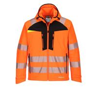Portwest DX475 DX4 Hi-Vis 3 Layer Softshell Waterproof Windproof Hooded - Orange