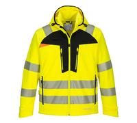 Portwest DX475 DX4 Hi-Vis Softshell 3 Layer Waterproof Windproof Hooded - Yellow