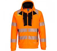 Portwest DX477 DX4 Hi-Vis Funnel Neck Zipped Sweatshirt Orange/Black M M