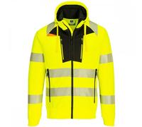 Portwest DX477 DX4 Hi-Vis Funnel Neck Zipped Sweatshirt Yellow/Black 2 2XL