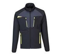 Portwest DX480 Mens Full Zip Soft Shell Jacket - Lightweight Mid Layer Work Jacket Black, Large
