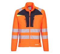 Portwest DX481 Hi Vis DX4 Lightweight Work Jacket Mid Layer Stretch Reflective Full Zip Safety Utility Workwear Orange, Medium