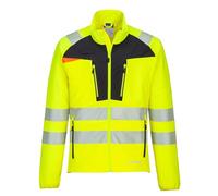 Portwest DX481 Hi Vis DX4 Lightweight Work Jacket Mid Layer Stretch Reflective Full Zip Safety Utility Workwear Yellow, Large