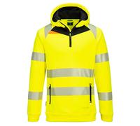 PORTWEST DX4 HI-VIS 1/4 ZIP HOODIE REFLECTIVE DX482