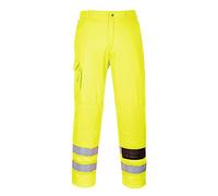 Portwest E046 Hi-Vis Work Trousers Texpel Stain Resistant Finish Reflective | Yellow, X Large, EN ISO 20471 Class 1, UPF 50+, Straight Fit, Bartacked at All Stress Points, Easy Access Cargo Pockets