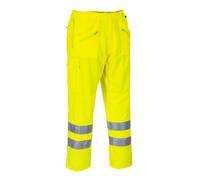 Portwest E061 Hi-Vis Action Trousers Elasticated Reflective Durable Yellow Pants