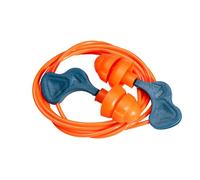 Portwest EP23 Easy Fit TPR Ear Plugs 50 Pairs Hearing Protection Soft Double Flange Design Corded Storage Hygienic Certified EN 352-2 SNR 28dB CE CAT III, Orange, One Size