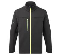 Portwest EV473 Men's Full Zip Technical Fleece Jacket - Lightweight Breathable Reflective Workwear Jacket Black, X-Large