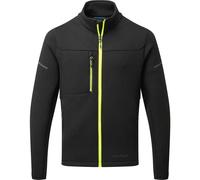 Portwest EV473 Men's Full Zip Technical Fleece Jacket - Lightweight Breathable Reflective Workwear Jacket Black, Large