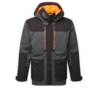 Portwest EV461 Men's Waterproof Winter Parka - Insulated Breathable Reflective Workwear Rain Jacket with Hood and Taped Seams Metal Grey, X-Large
