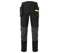 Portwest EV440 Men's Slim Fit Work Trousers - Stretch Fabric Workwear Utility Safety Trousers with Holster and Knee Pad Pockets Black, 32