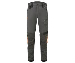 Portwest EV441 EV4 Stretch Work Trousers 2 Side Pockets Machine Washable | Grey, EN 14404, Regular Fit, Laser-Cut Ventilation, Triple Stitched Seams, Reliable Protection, Inner Boot Clip, Workwear