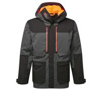 Portwest EV461 Men's Waterproof Winter Parka - Insulated Breathable Reflective Workwear Rain Jacket with Hood and Taped Seams Metal Grey, XX-Large