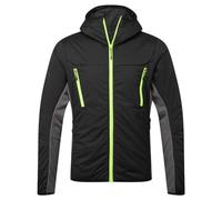 Portwest EV470 Men's Insulated Hybrid Jacket - Lightweight Breathable Reflective Workwear Jacket with Hood Black, 3X-Large